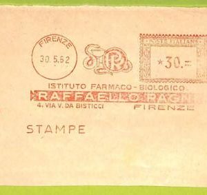 af9866 - ITALY - RED MECHANICAL Postmark on CUTOUT - 1962, MEDICINE Chemist