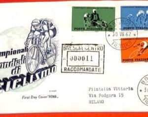 aa2474 - ITALY - Postal History - Registered FDC COVER 1962 Cycling  - Very Nice