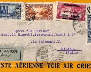 ac6561 - LEBANON - Postal History - AIRMAIL  Cover to ITALY 1932 - Air ORIENT!