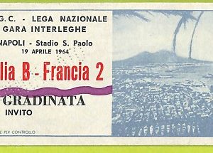 C2525- Vecchio BIGLIETTO PARTITA CALCIO 1964 ITALIA VS FRANCIA