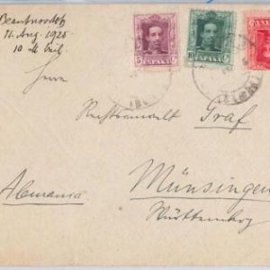 41642  - SPAIN España - Postal History - VAZQUEZ tricolor on COVER to SWITZERLAN