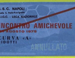 C2528- Vecchio BIGLIETTO PARTITA CALCIO 1975 NAPOLI VS NK ZAGREB