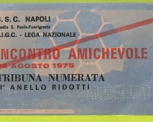 C2529- Vecchio BIGLIETTO PARTITA CALCIO 1975 NAPOLI VS NK ZAGREB