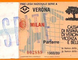 74221- Vecchio BIGLIETTO PARTITA CALCIO -  VERONA VS MILAN