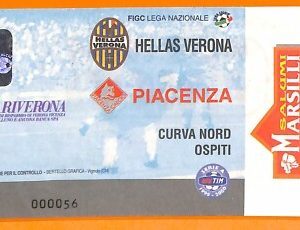 C0569- Vecchio BIGLIETTO PARTITA CALCIO - HELLAS VERONA VS PIACENZA