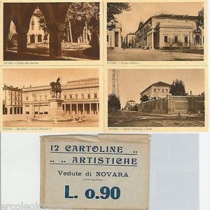 64014 - CARTOLINA d'Epoca - NOVARA : SET 4 cartoline con custodia!