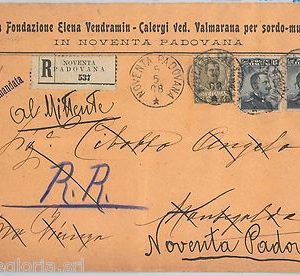 64020 - ITALIA  - STORIA POSTALE:  BUSTA PUBBLICITARIA  - NOVENTA PADOVANA 1908