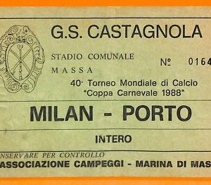 C0576- Vecchio BIGLIETTO PARTITA CALCIO - MILAN VS PORTO