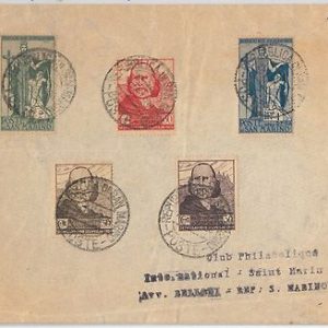 47746  - SAN MARINO  - Storia Postale:  Sass 98/102 GARIBALDI su BUSTA  1930