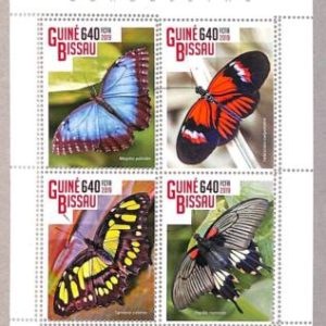 A1847 - GUINEA BISSAU, ERROR: MISSPERF, MINIATURE SHEET - 2019, Butterflies