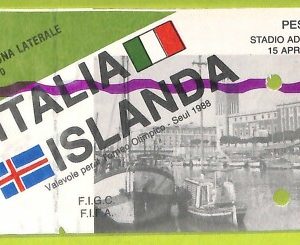 C2596- Vecchio BIGLIETTO PARTITA CALCIO 1987 ITALIA VS ISLANDA