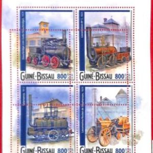 A1836 - GUINEA BISSAU, ERROR: MISSPERF, MINIATURE S -2019 Trains, Old Locomotive