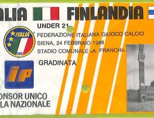 C2600- Vecchio BIGLIETTO PARTITA CALCIO 1988 ITALIA VS FINLANDIA