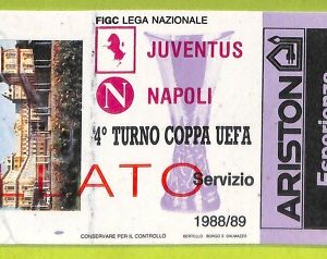 C2602- Vecchio BIGLIETTO PARTITA CALCIO 1988-1989 JUVENTUS VS NAPOLI