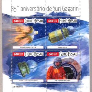 A1848 - GUINEA BISSAU, ERROR: MISSPERF, M/S - 2019 Space, Astro, Yuri Gagarin