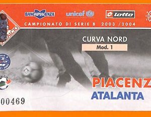 C0596- Vecchio BIGLIETTO PARTITA CALCIO - PIACENZA VS ATALANTA