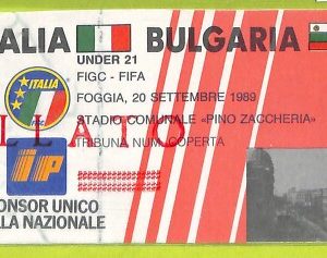 C2610- Vecchio BIGLIETTO PARTITA CALCIO 1989 ITALIA VS BULGARIA