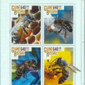 A1841 - GUINEA BISSAU, ERROR, MISPERF, Miniature sheet: 2019, Bees