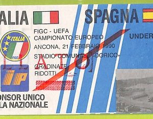 C2615- Vecchio BIGLIETTO PARTITA CALCIO 1990 ITALIA VS SPAGNA