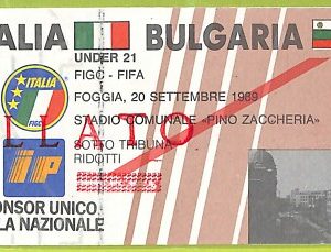 C2617- Vecchio BIGLIETTO PARTITA CALCIO 1989 ITALIA VS BULGARIA