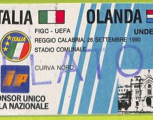 C2620- Vecchio BIGLIETTO PARTITA CALCIO 1990 ITALIA VS OLANDA