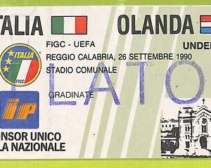 C2621- Vecchio BIGLIETTO PARTITA CALCIO 1990 ITALIA VS OLANDA