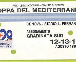 C2629- BIGLIETTO CALCIO 1990 ATLETICO MADRID OLIMPIQUE MARSIGLIA TORINO GENOA