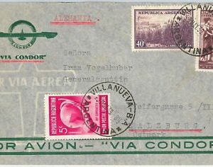 43436 - ARGENTINA - Postal History -  AIRMAIL COVER to FRANCE Via CONDOR - TAXED