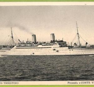af7292 -VINTAGE POSTCARD  - Steamship "CONTE VERDE", Lloyd  TRIESTINO, NAVI