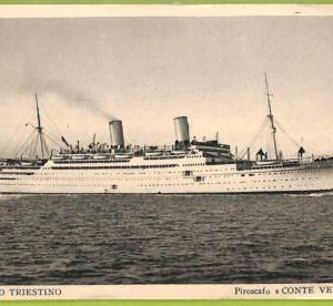 af7293 -VINTAGE POSTCARD  - Steamship "CONTE VERDE", Lloyd  TRIESTINO, NAVI