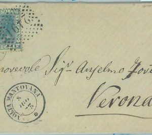 85831  - REGNO - STORIA POSTALE  Annullo NUMERALE: VOLTA MANTOVANA Mantova 1873