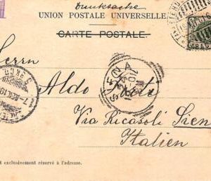 ac0144- FINLAND - POSTAL HISTORY -  POSTCARD to Italy - 1901