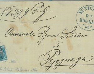 85834 - REGNO - STORIA POSTALE - Annullo AMBULANTE Bologna / Ala - MOGLIA  1877