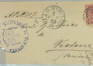 85835 - REGNO - STORIA POSTALE - Annullo NUMERALE : MARMIROLO  Mantova 1889