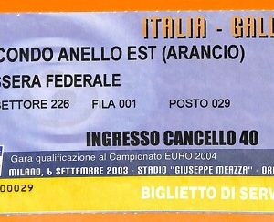 C0607- Vecchio BIGLIETTO PARTITA CALCIO -  ITALIA VS GALLES