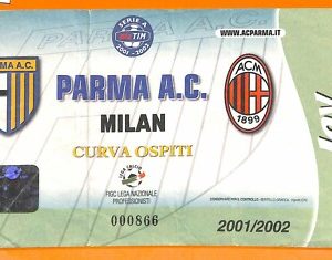 C0609- Vecchio BIGLIETTO PARTITA CALCIO -  PARMA VS MILAN