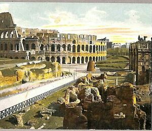 ab0084 - POSTAL VINTAGE - ROMA Ciudad: Coliseo con el Arco de Constantino