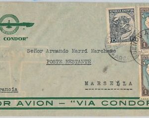 43431  - ARGENTINA - Postal History -  AIRMAIL COVER to FRANCE Via CONDOR 24.11.