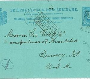 22734 - SURINAME - POSTAL HISTORY  - POSTAL STATIONERY 1907