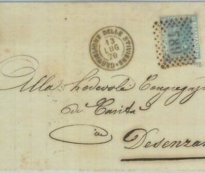 85841 - REGNO - STORIA POSTALE - Annullo NUMERALE: CASTIGLIONE  STIVIERE 1870