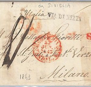 51261 - España -  CARTA PREFILATELICA de SEVILLA a MILANO - DESINFECTADA