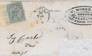 31021  REGNO - STORIA POSTALE Sassone L18 bordo foglio con dicitura su frammento