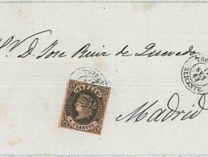 34671 - SPAIN España - POSTAL HISTORY - Cover # 58a TORREVIEJA Alicante 1863
