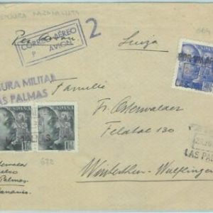 66911 - SPAIN - Postal History - COVER with CENSURA MILITAR to SWITZERLAND 1939
