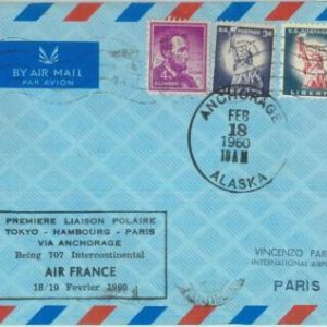 87439 - USA - Postal History - FIRST POLAR FLIGHT: Tokyo - Hambourg - Paris 1960