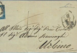 83493 -  SARDEGNA - STORIA POSTALE: Sass # 15 C su Busta per URBINO - CARDILLO