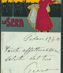 Lib1049 - CARTOLINA d'Epoca PUBBLICITARIA Illustrata - GUERINONI La Sera MILANO