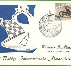 ah2739 - SAN MARINO - POSTAL HISTORY Postcard  - Motorcycling Rally 1956
