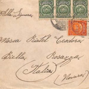 ad6113 - BOLIVIA - POSTAL HISTORY -  COVER to ITALY  1923