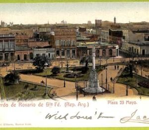 af0895 - ARGENTINA - Vintage Postcard - Rosario de Santa Fe - Plaza 25 Mayo
